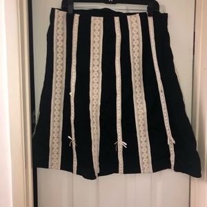 Black and beige lace skirt